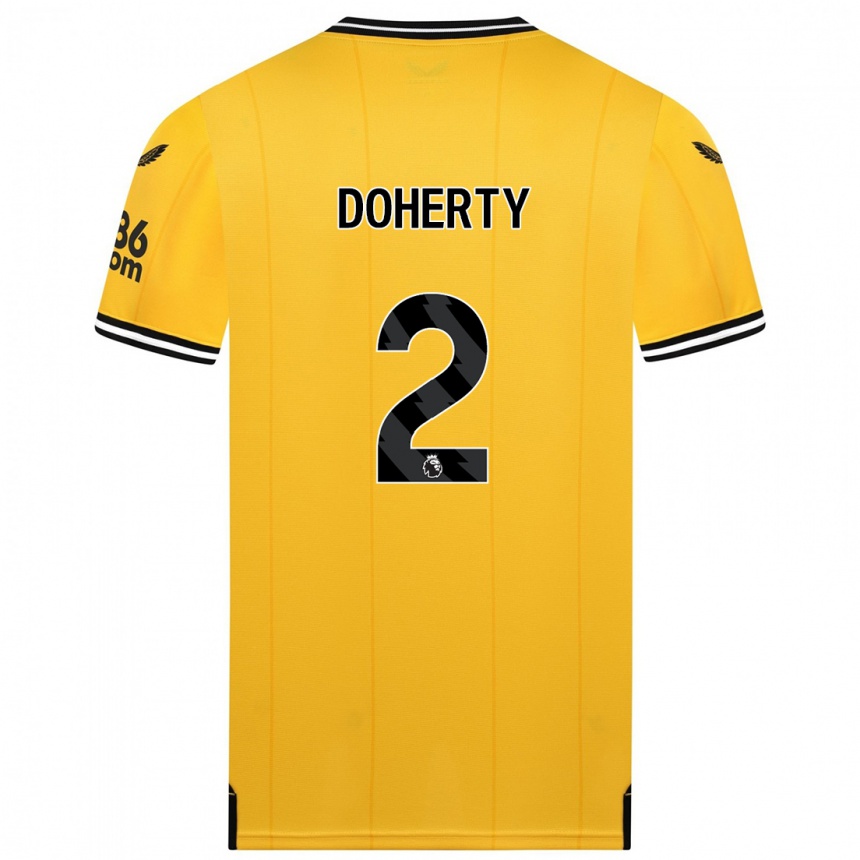 Women  Matt Doherty #2 Yellow Home Jersey 2023/24 T-Shirt