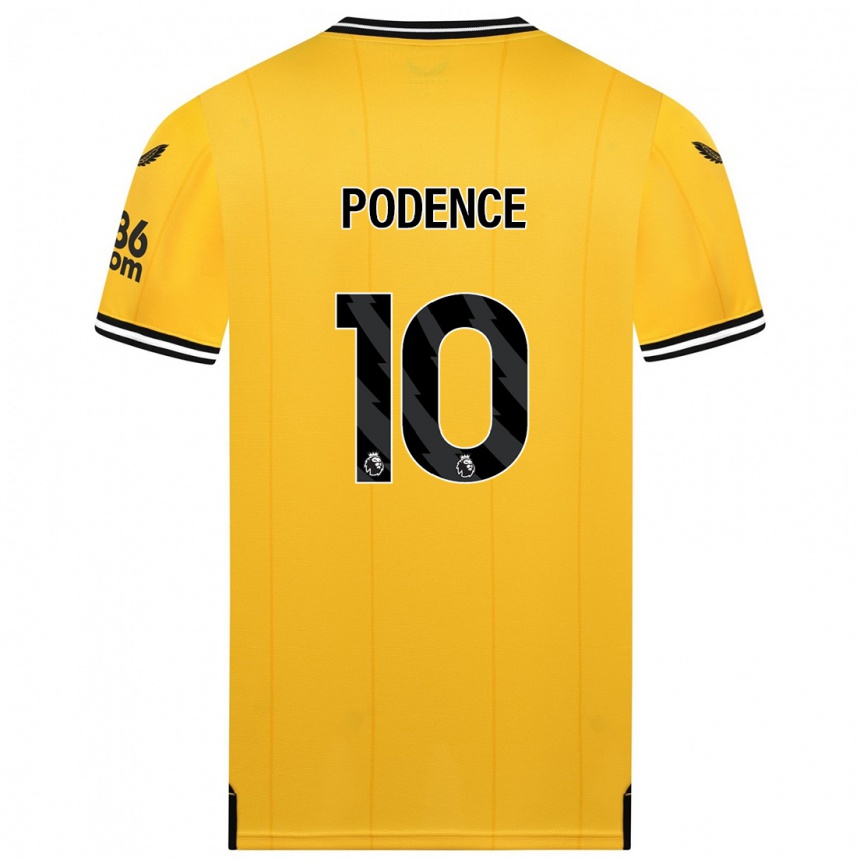 Women  Daniel Podence #10 Yellow Home Jersey 2023/24 T-Shirt