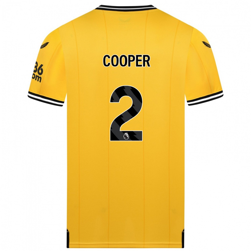 Women  Laura Cooper #2 Yellow Home Jersey 2023/24 T-Shirt