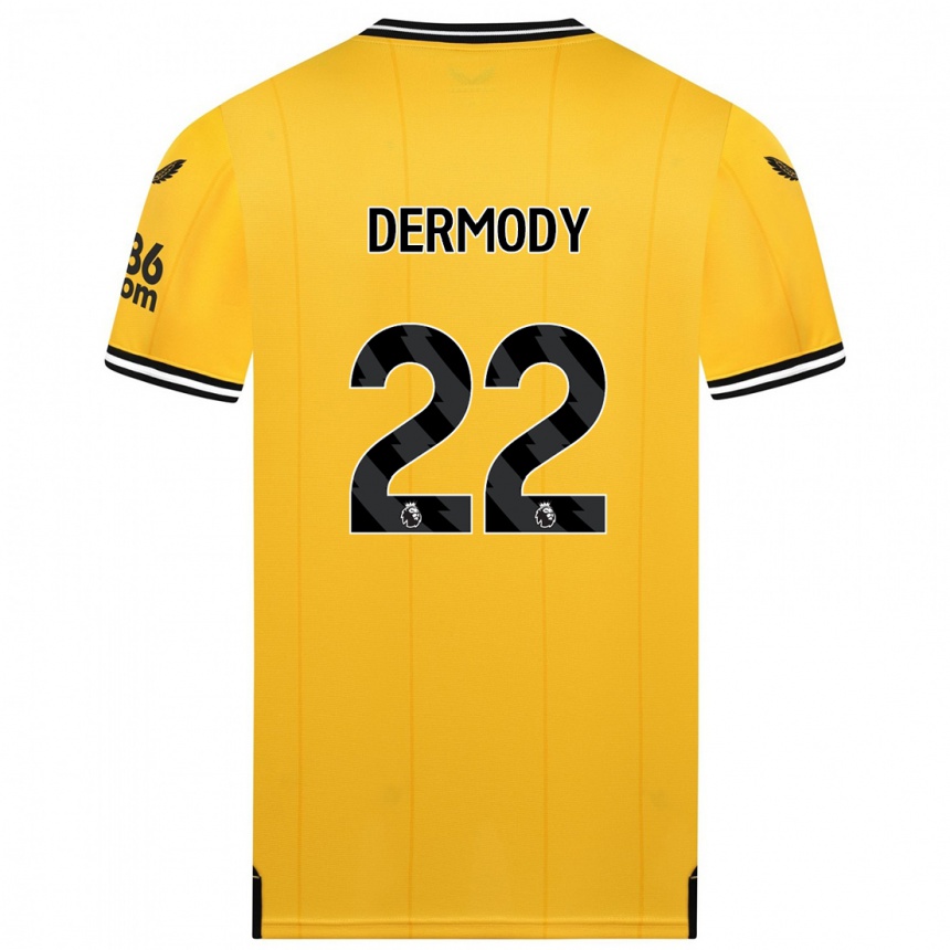 Women  Helen Dermody #22 Yellow Home Jersey 2023/24 T-Shirt