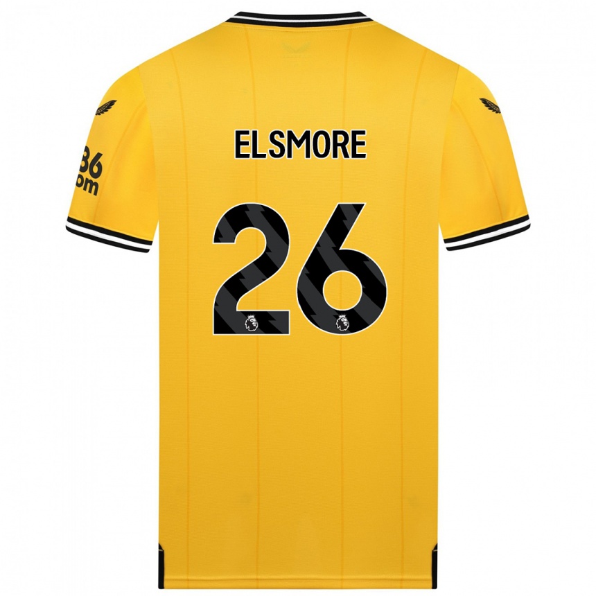 Women  Ria Elsmore #26 Yellow Home Jersey 2023/24 T-Shirt