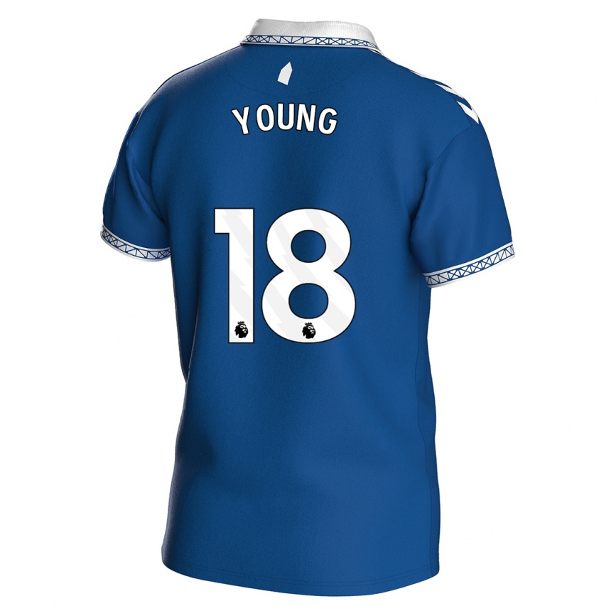 Women  Ashley Young #18 Royal Blue Home Jersey 2023/24 T-Shirt