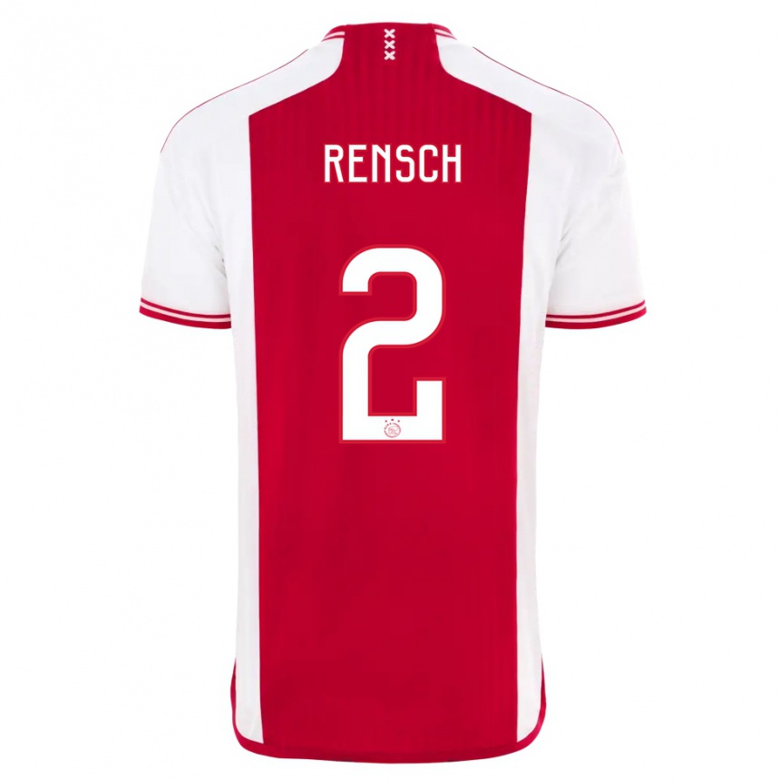 Women  Devyne Rensch #2 Red White Home Jersey 2023/24 T-Shirt