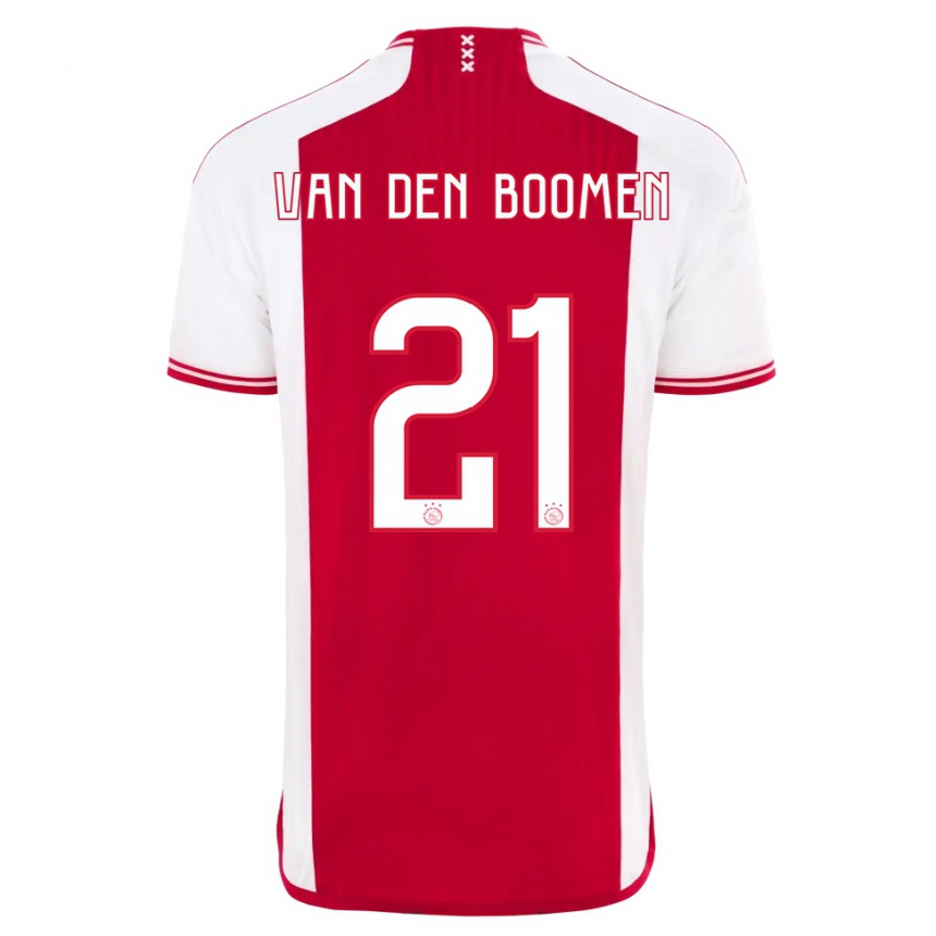 Women  Branco Van Den Boomen #21 Red White Home Jersey 2023/24 T-Shirt