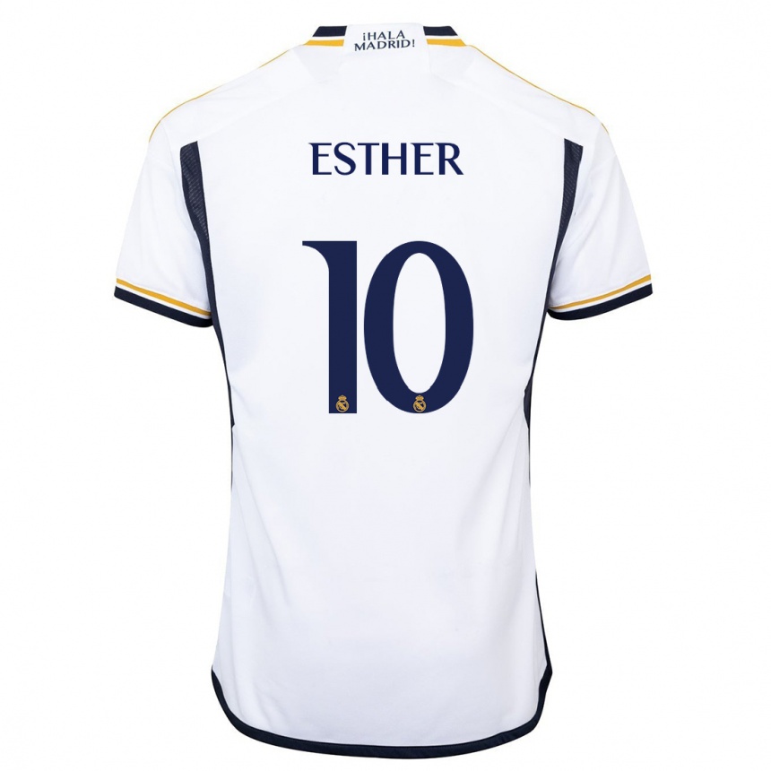 Women  Esther Gonzalez #10 White Home Jersey 2023/24 T-Shirt