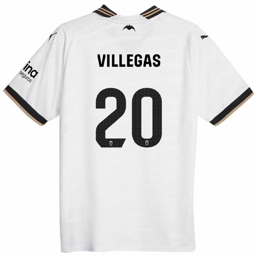 Women  Noelia Villegas #20 White Home Jersey 2023/24 T-Shirt