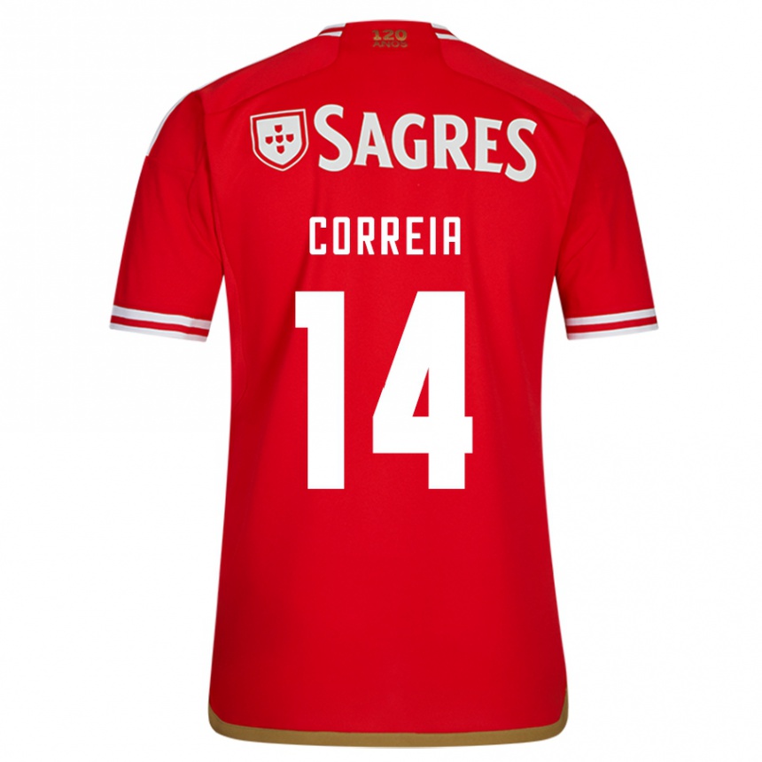 Women  Carolina Correia #14 Red Home Jersey 2023/24 T-Shirt