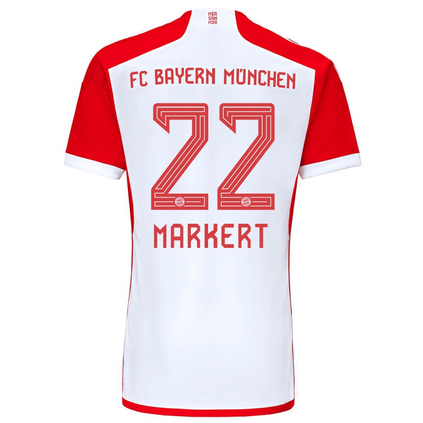 Women  Leon Markert #22 Red White Home Jersey 2023/24 T-Shirt