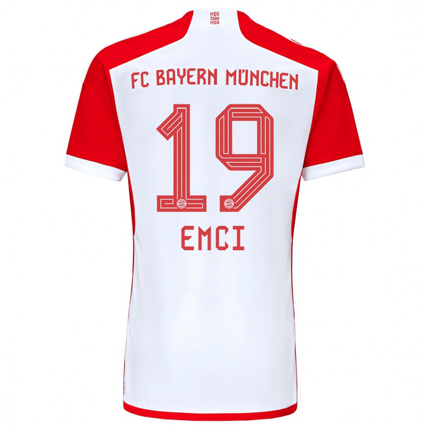 Women  Ben Emci #19 Red White Home Jersey 2023/24 T-Shirt