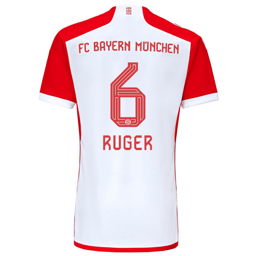 Women  Kurt Ruger #6 Red White Home Jersey 2023/24 T-Shirt