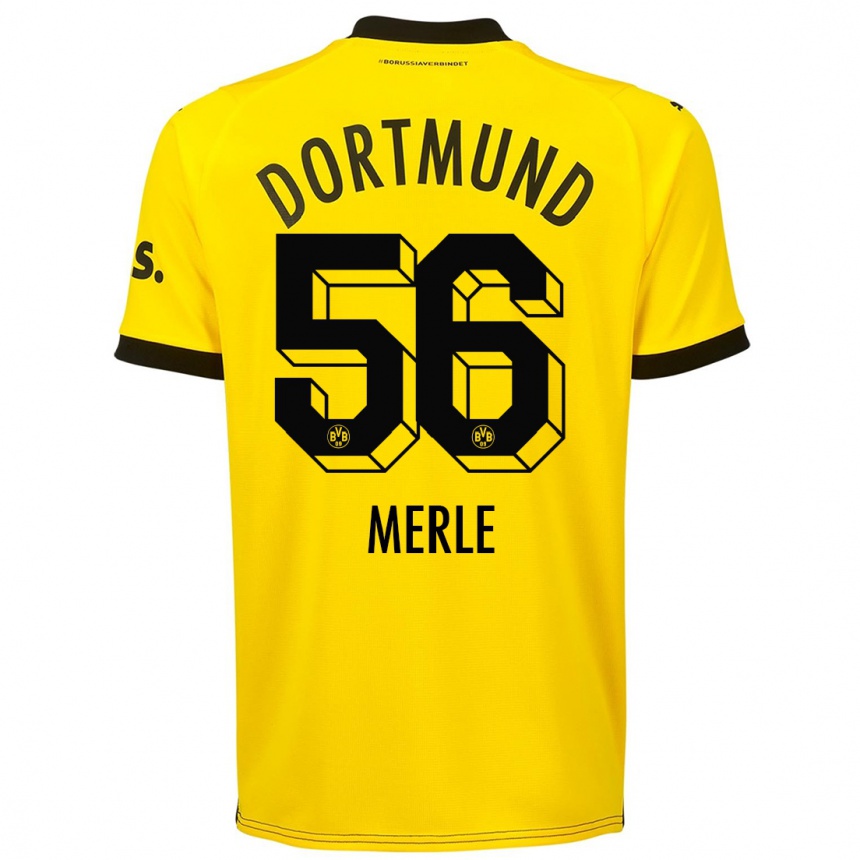 Women  Albers Merle #56 Yellow Home Jersey 2023/24 T-Shirt