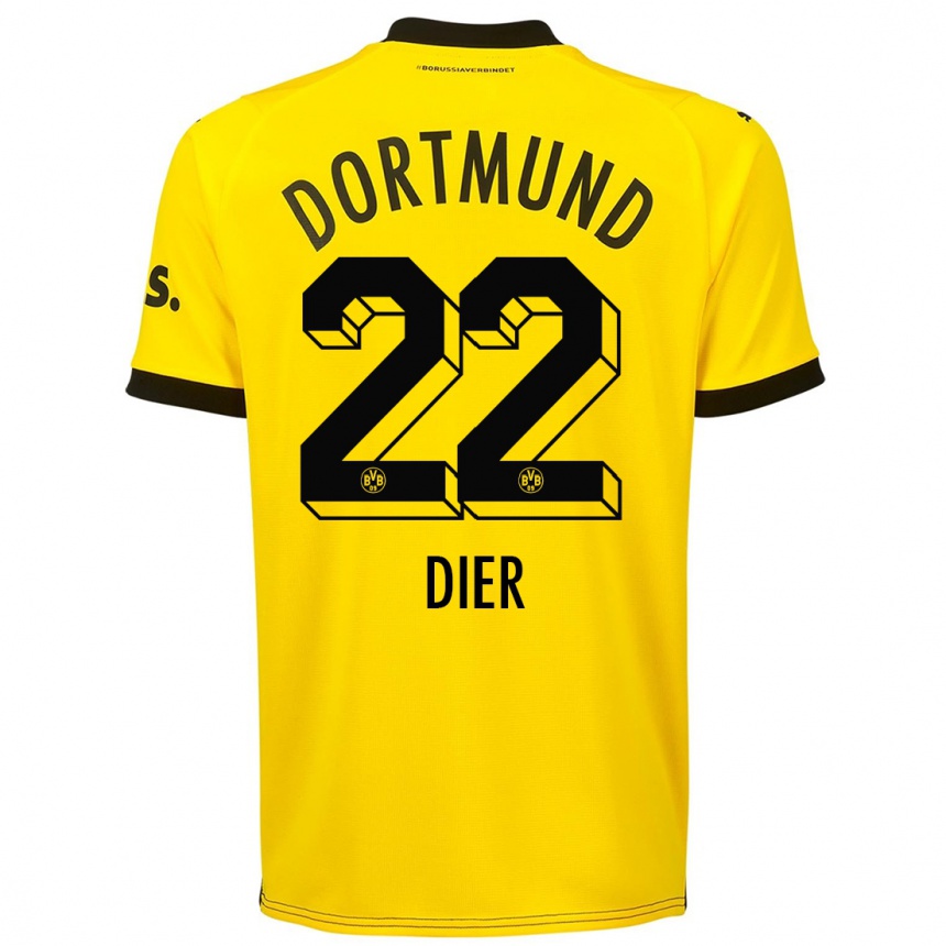 Women  Henrik Dier #22 Yellow Home Jersey 2023/24 T-Shirt