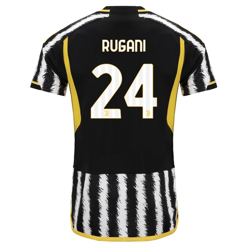 Women  Daniele Rugani #24 Black White Home Jersey 2023/24 T-Shirt