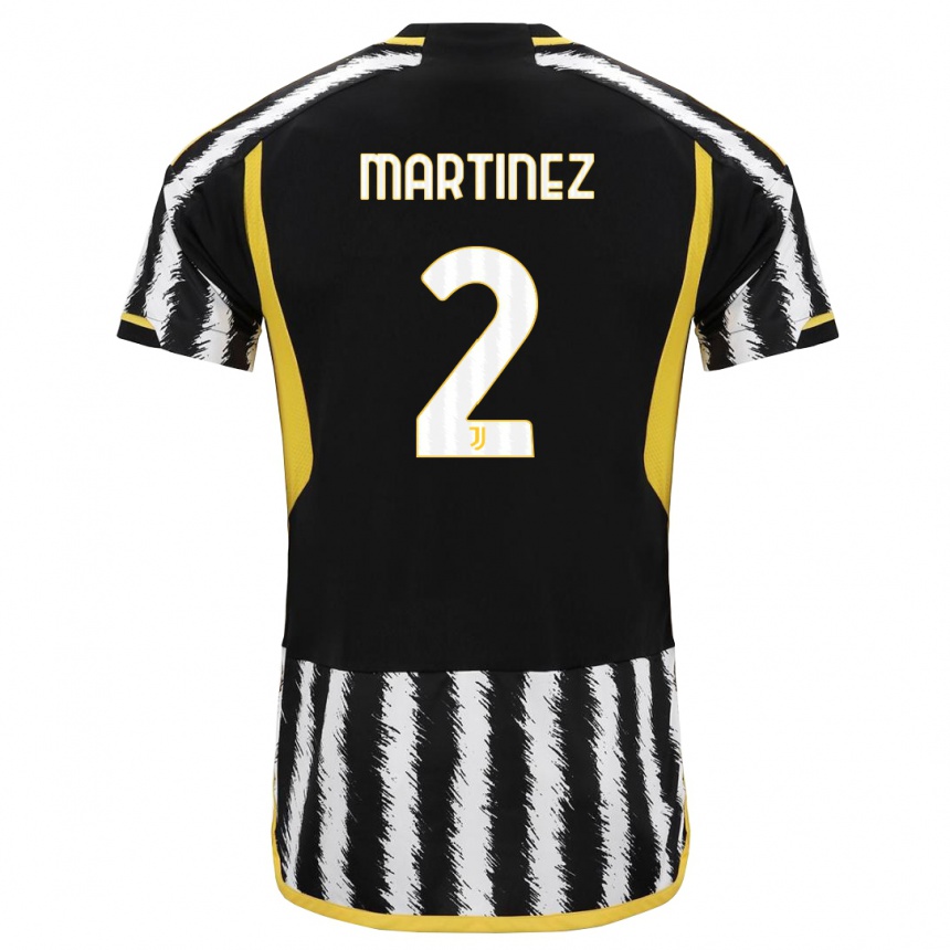 Women  Bruno Martinez #2 Black White Home Jersey 2023/24 T-Shirt