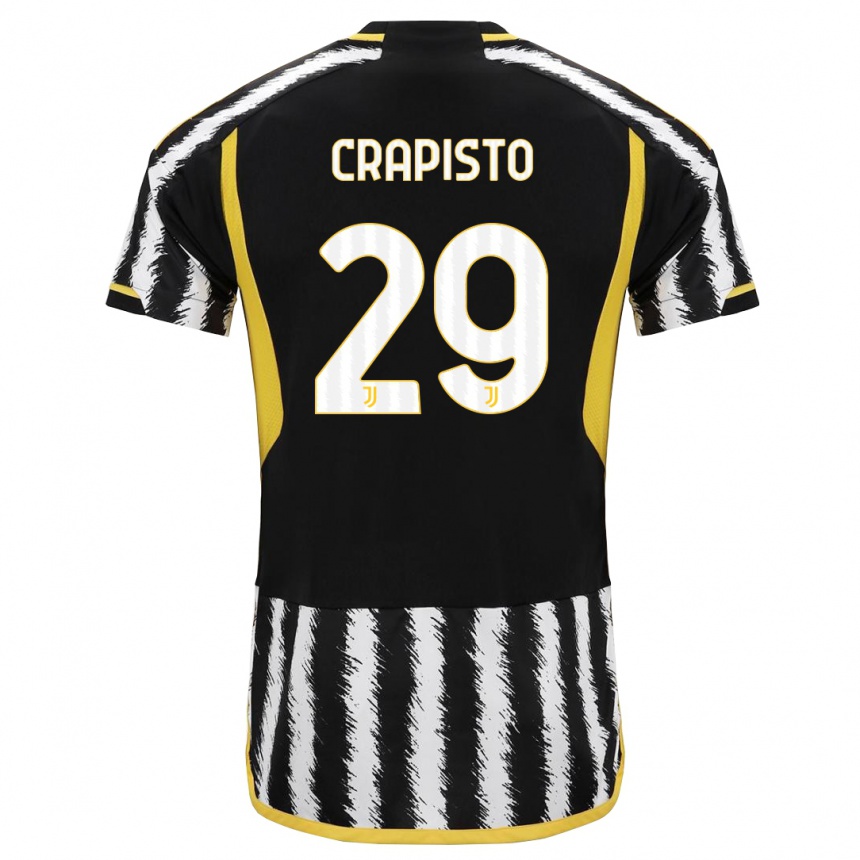 Women  Francesco Crapisto #29 Black White Home Jersey 2023/24 T-Shirt