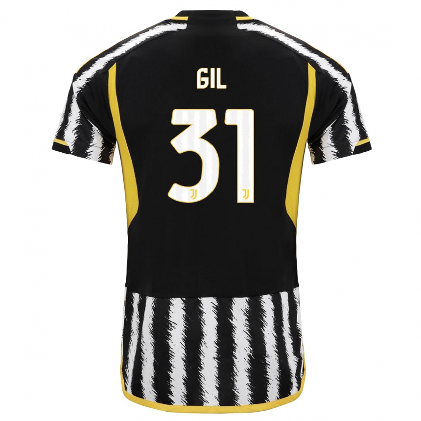 Women  Javier Gil #31 Black White Home Jersey 2023/24 T-Shirt