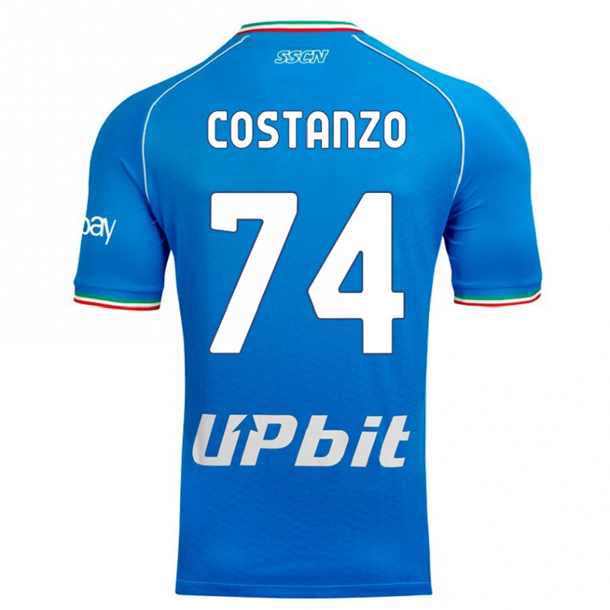 Women  Davide Costanzo #74 Sky Blue Home Jersey 2023/24 T-Shirt