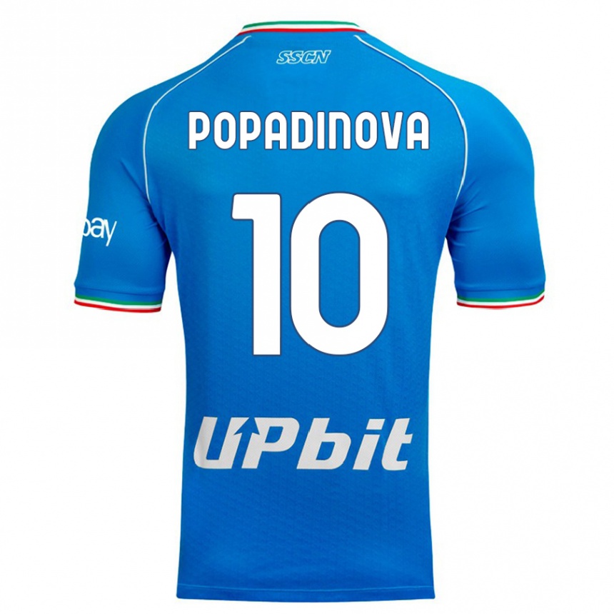 Women  Evdokiya Popadinova #10 Sky Blue Home Jersey 2023/24 T-Shirt