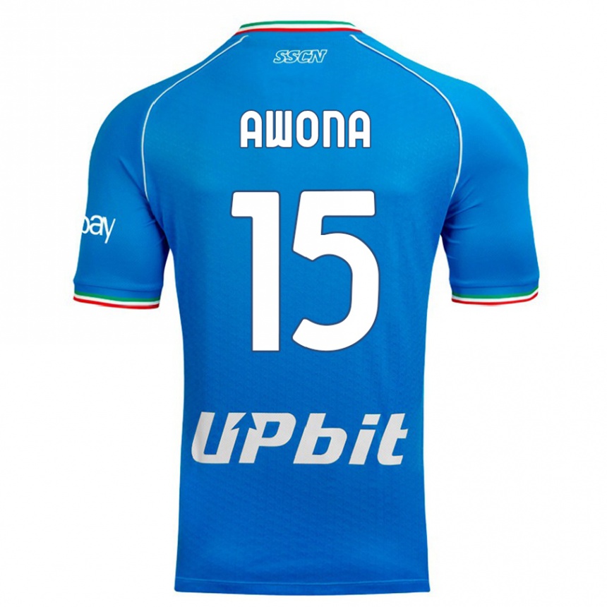 Women  Aurelle Awona #15 Sky Blue Home Jersey 2023/24 T-Shirt