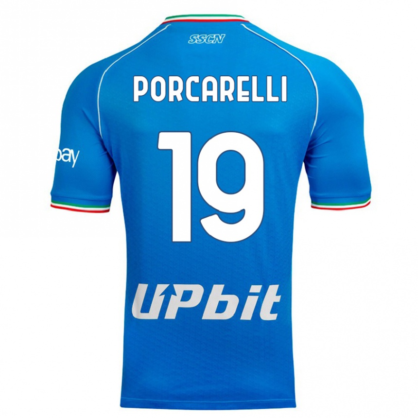 Women  Maddelena Porcarelli #19 Sky Blue Home Jersey 2023/24 T-Shirt