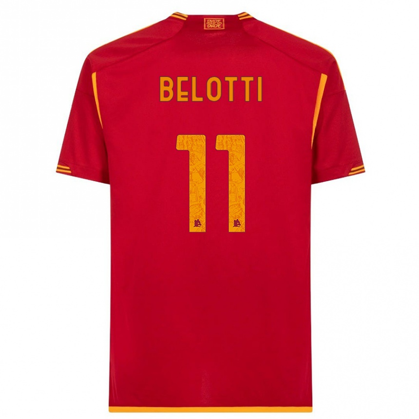 Women  Andrea Belotti #11 Red Home Jersey 2023/24 T-Shirt