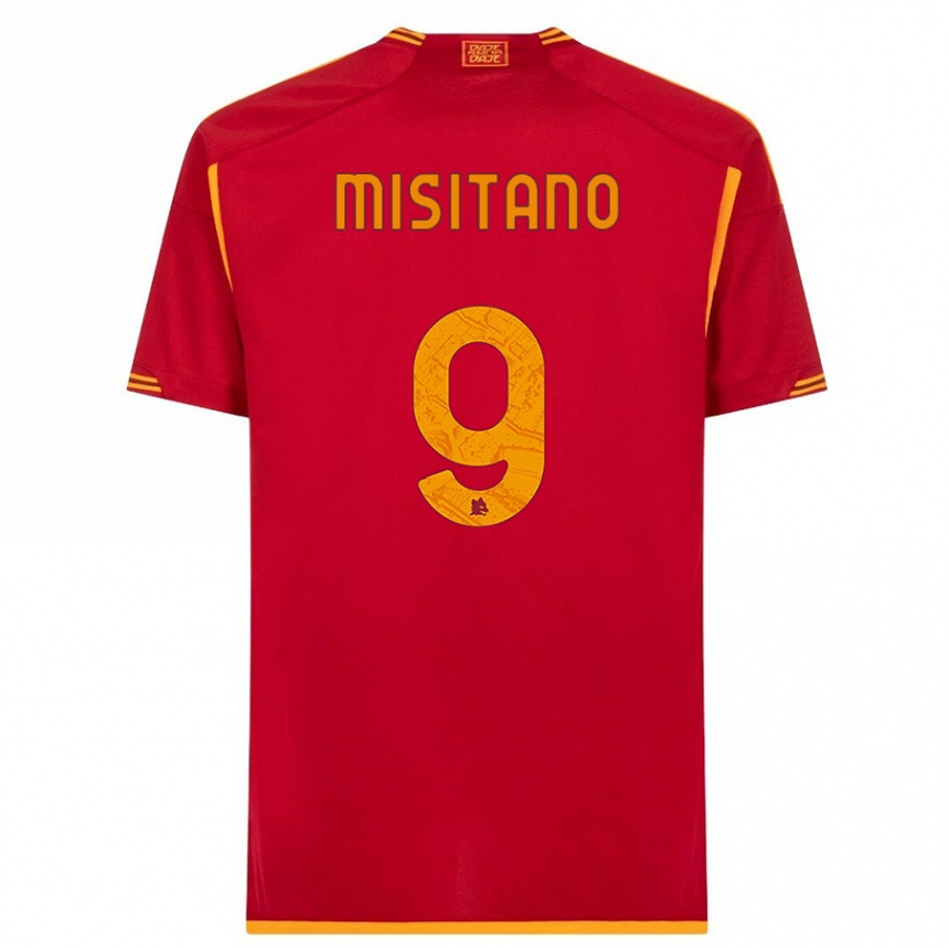 Women  Giulio Misitano #9 Red Home Jersey 2023/24 T-Shirt