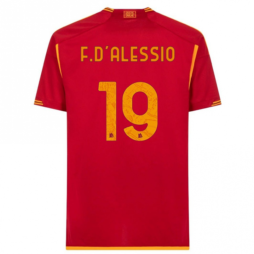 Women  Francesco D'alessio #19 Red Home Jersey 2023/24 T-Shirt