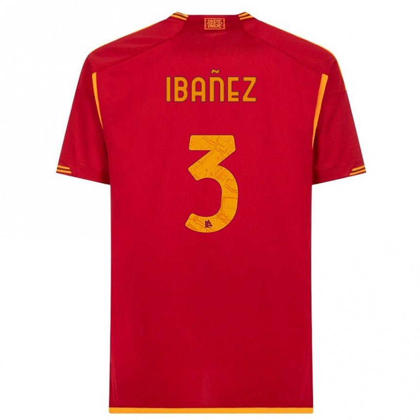 Women  Roger Ibanez #3 Red Home Jersey 2023/24 T-Shirt