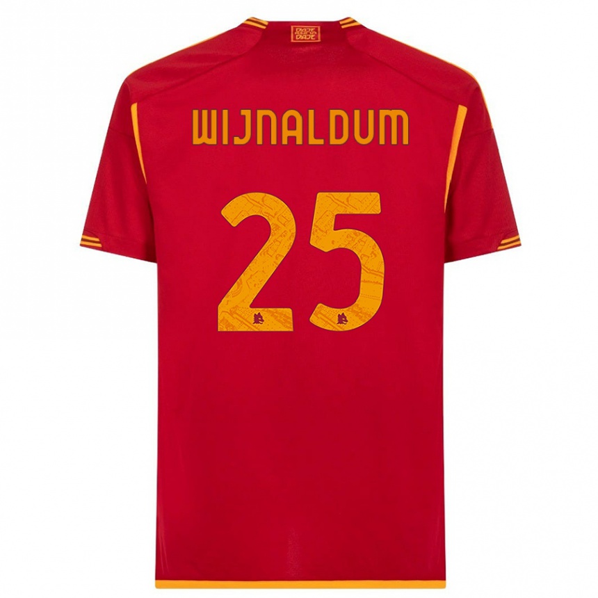Women  Georginio Wijnaldum #25 Red Home Jersey 2023/24 T-Shirt