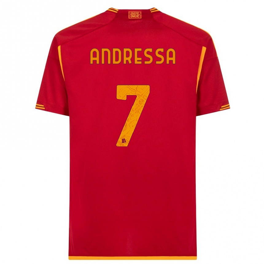 Women  Andressa #7 Red Home Jersey 2023/24 T-Shirt