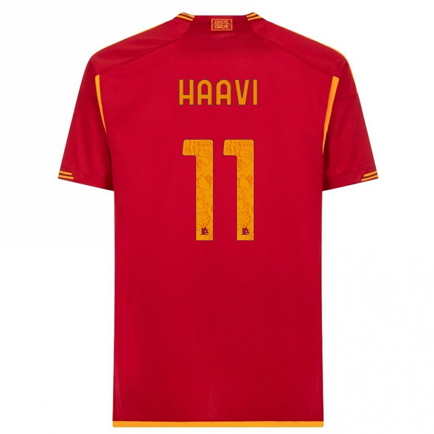 Women  Emilie Haavi #11 Red Home Jersey 2023/24 T-Shirt