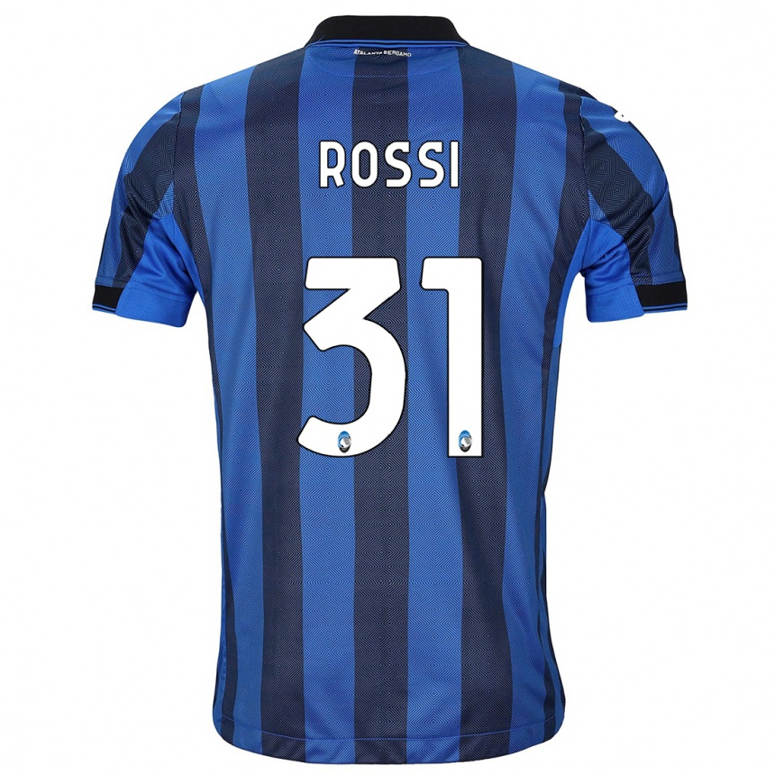 Women  Francesco Rossi #31 Black Blue Home Jersey 2023/24 T-Shirt