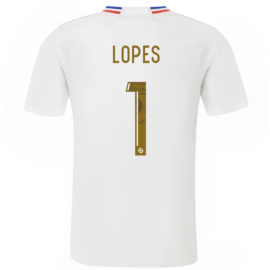 Women  Anthony Lopes #1 White Home Jersey 2023/24 T-Shirt