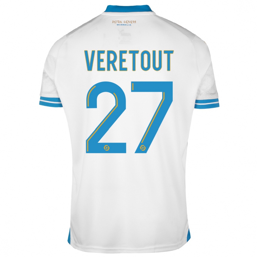 Women  Jordan Veretout #27 White Home Jersey 2023/24 T-Shirt