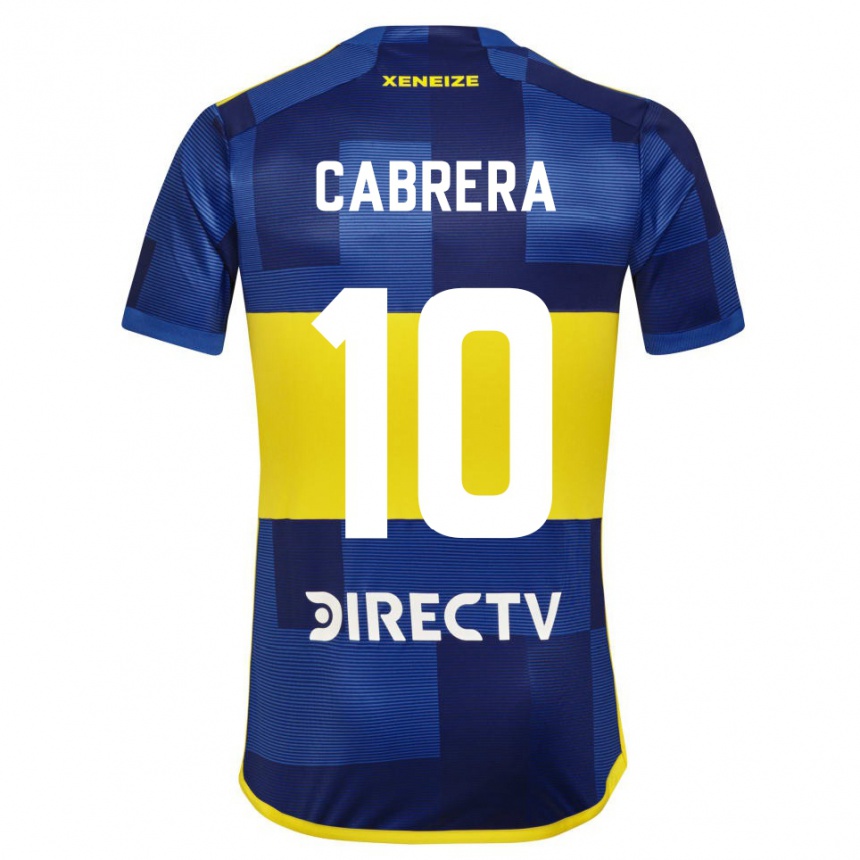 Women  Micaela Cabrera #10 Dark Blue Yellow Home Jersey 2023/24 T-Shirt