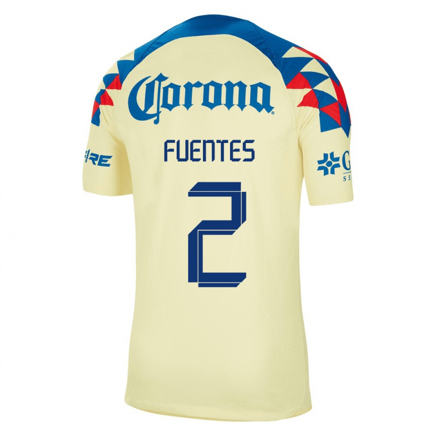 Women  Luis Fuentes #2 Yellow Home Jersey 2023/24 T-Shirt