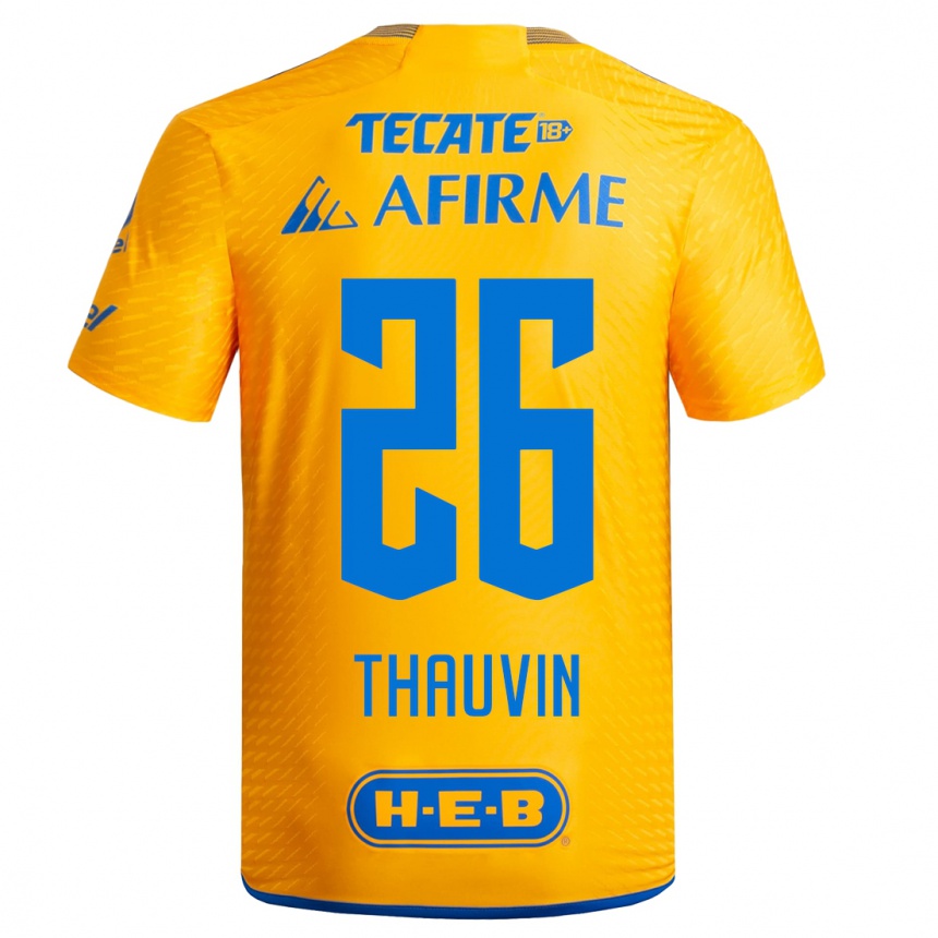 Women  Florian Thauvin #26 Yellow Home Jersey 2023/24 T-Shirt