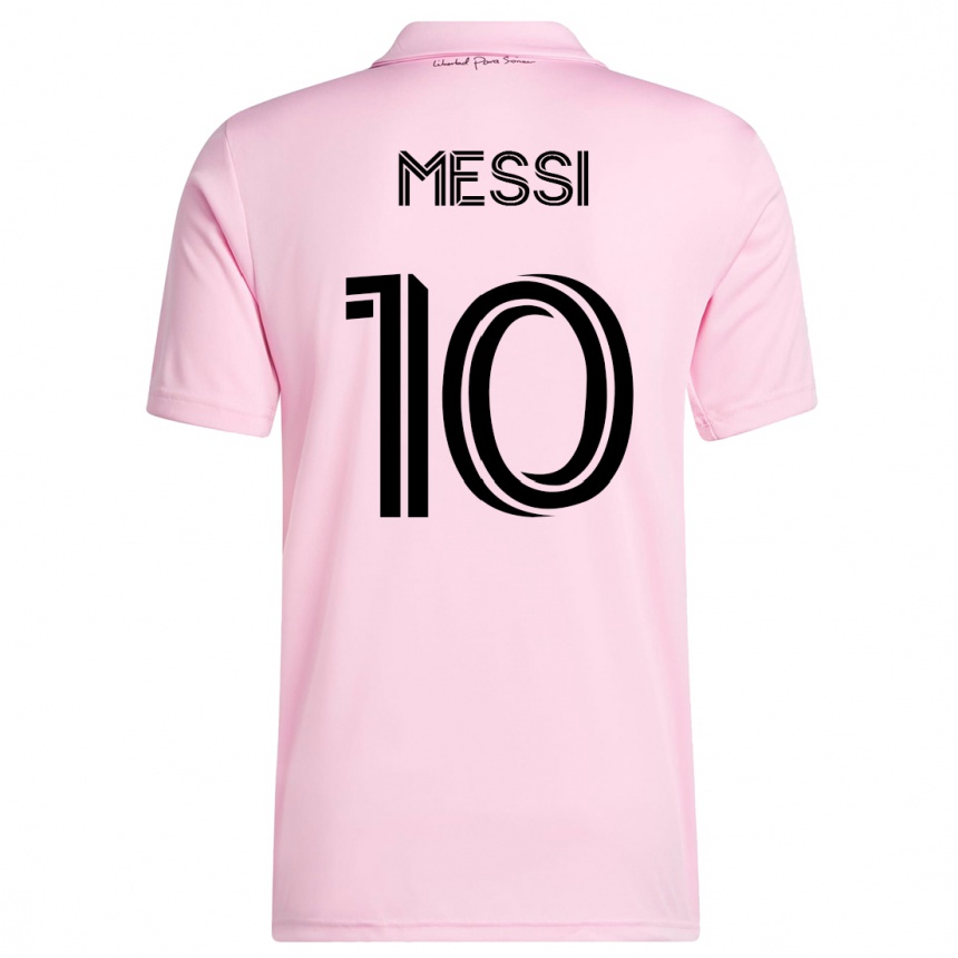 Women  Lionel Messi #10 Pink Home Jersey 2023/24 T-Shirt