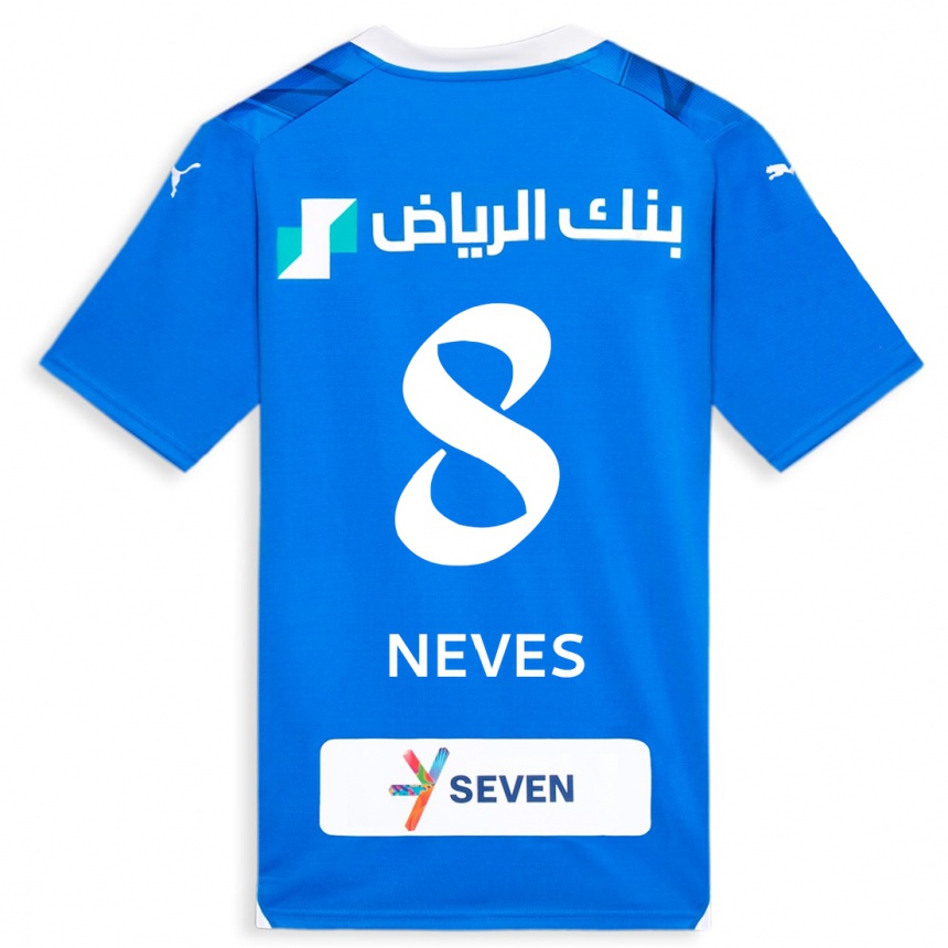 Women  Ruben Neves #8 Blue Home Jersey 2023/24 T-Shirt