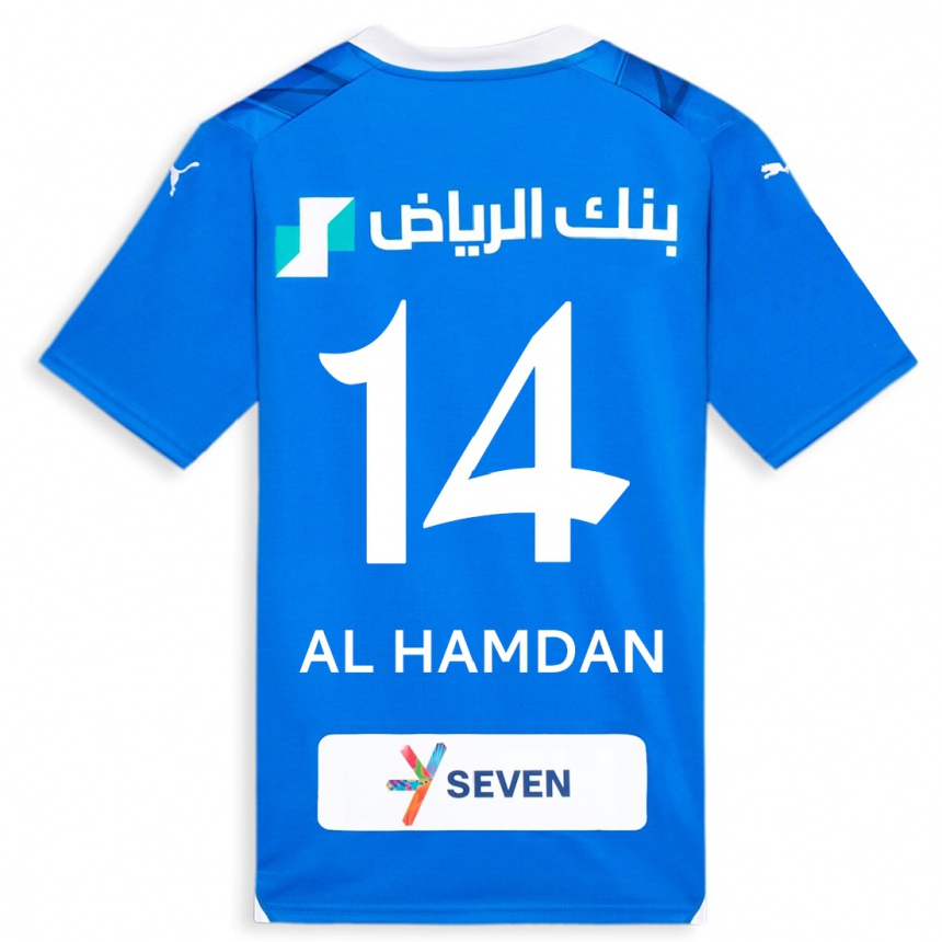 Women  Abdullah Al-Hamdan #14 Blue Home Jersey 2023/24 T-Shirt