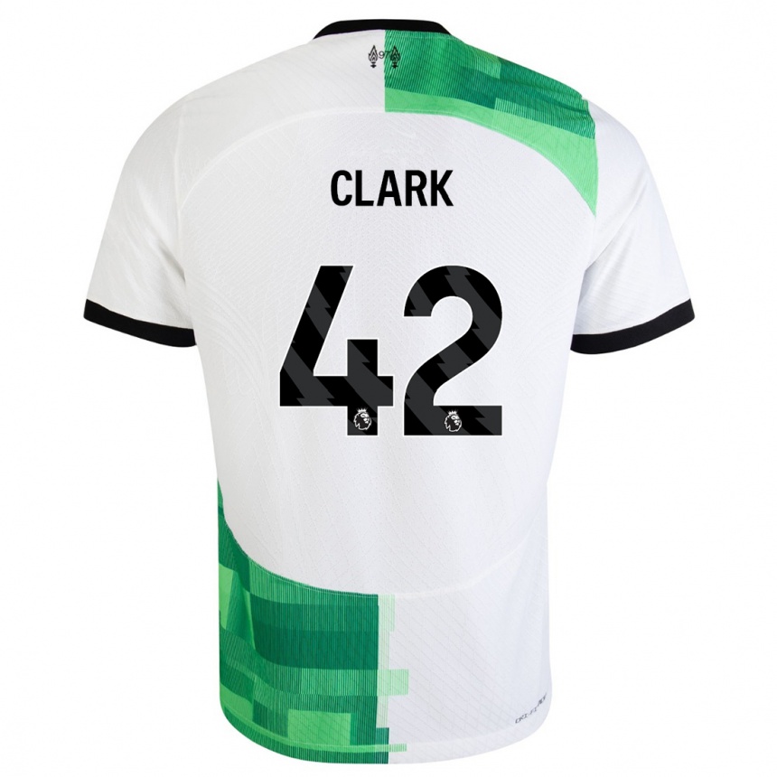 Women  Bobby Clark #42 White Green Away Jersey 2023/24 T-Shirt