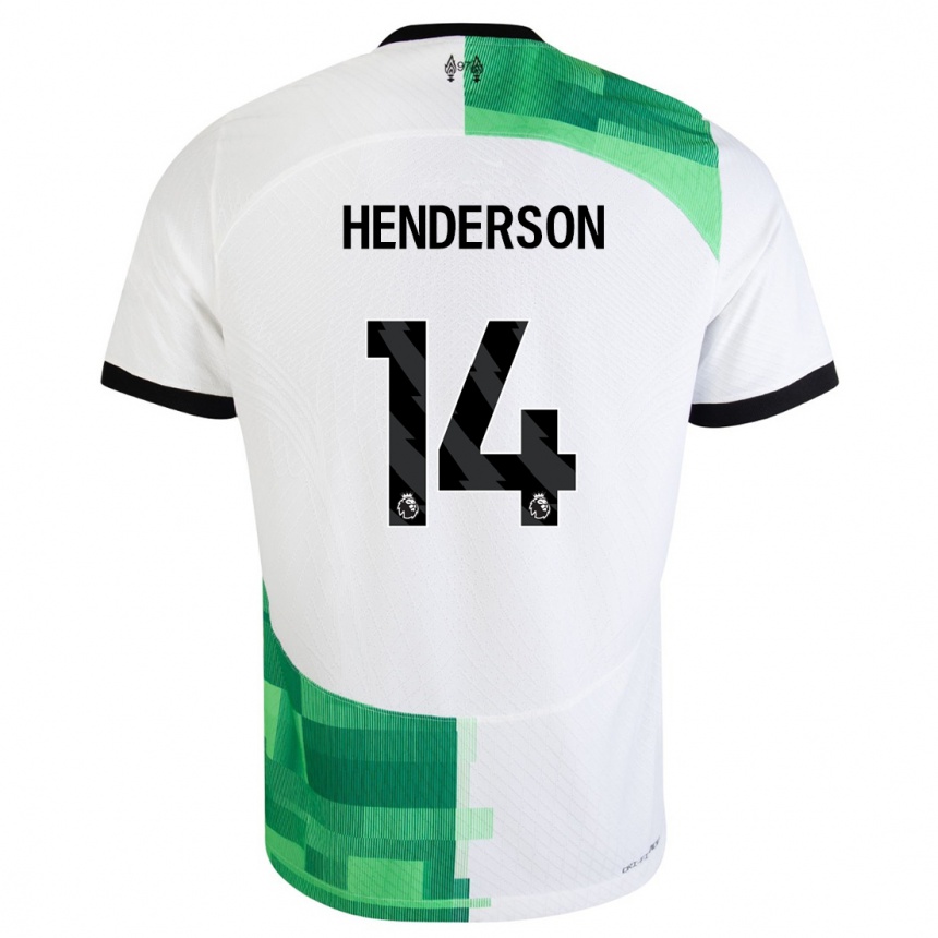 Women  Henderson #14 White Green Away Jersey 2023/24 T-Shirt