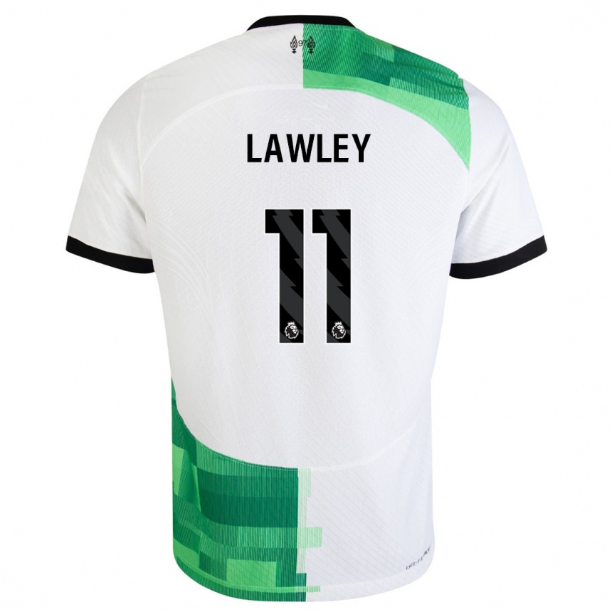 Women  Melissa Lawley #11 White Green Away Jersey 2023/24 T-Shirt