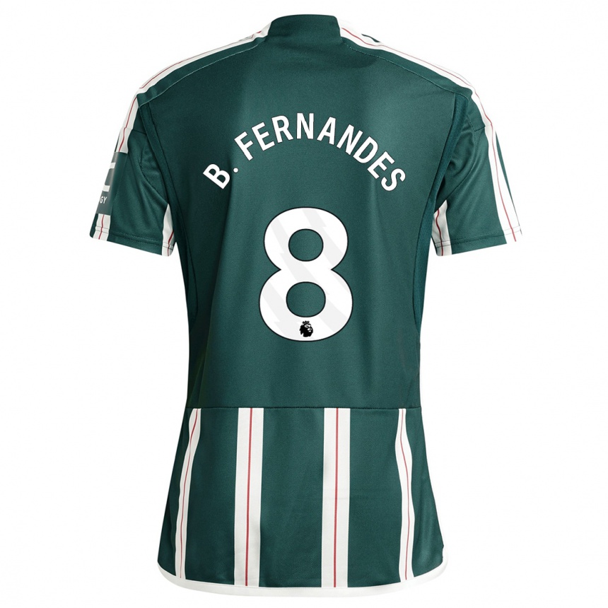 Women  Bruno Fernandes #8 Dark Green Away Jersey 2023/24 T-Shirt