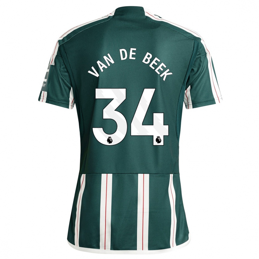 Women  Donny Van De Beek #34 Dark Green Away Jersey 2023/24 T-Shirt