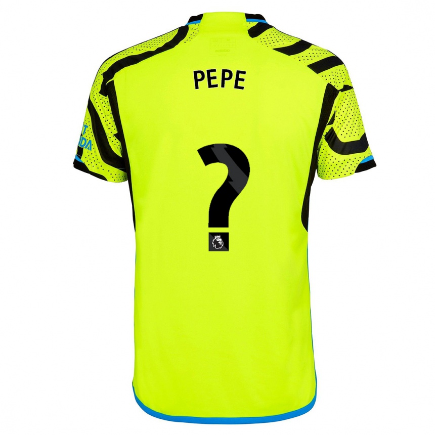 Women  Nicolas Pepe #0 Yellow Away Jersey 2023/24 T-Shirt