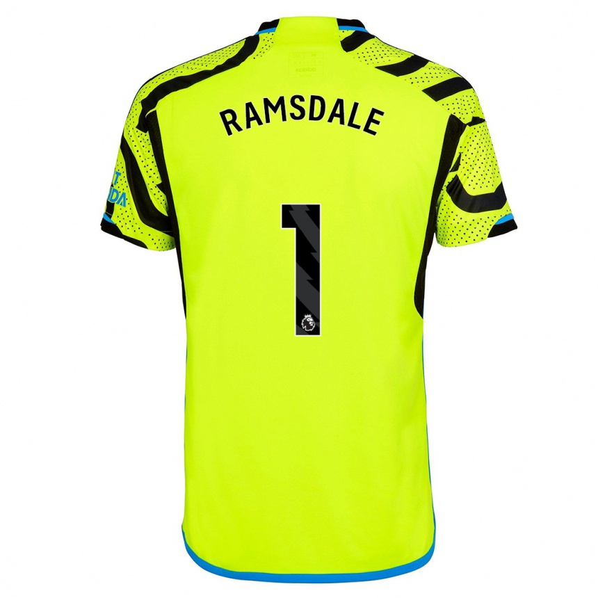 Women  Aaron Ramsdale #1 Yellow Away Jersey 2023/24 T-Shirt