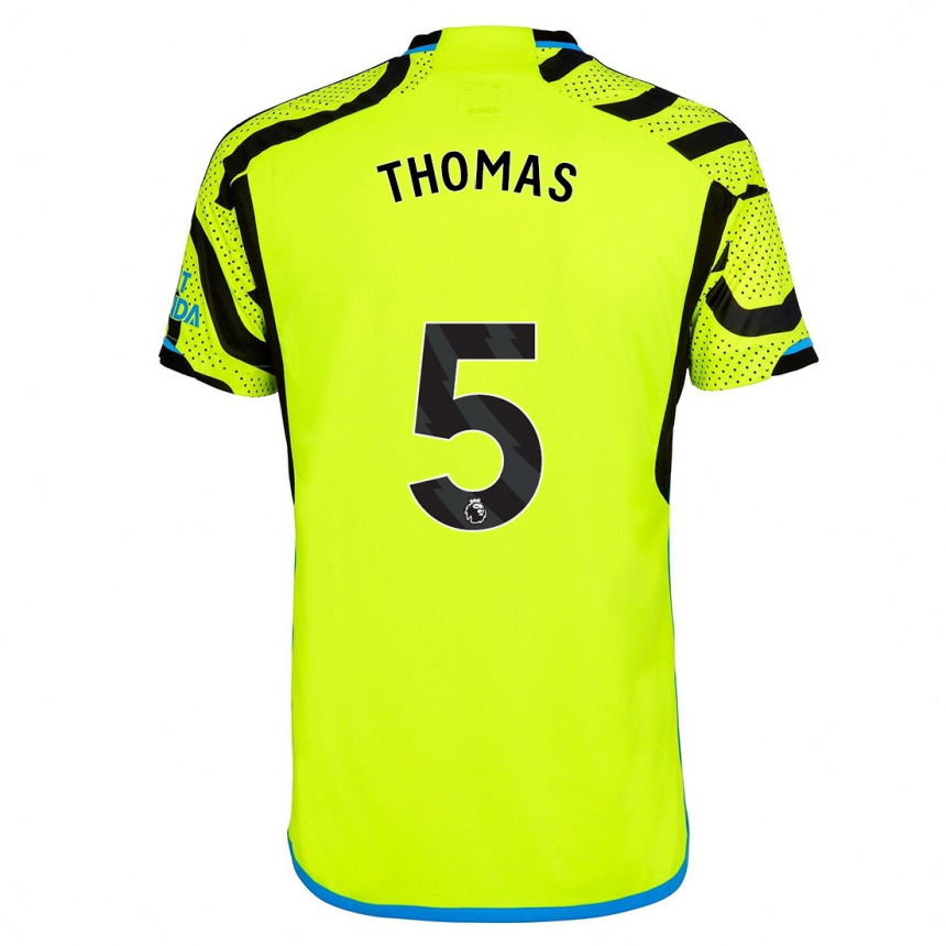 Women  Thomas Partey #5 Yellow Away Jersey 2023/24 T-Shirt