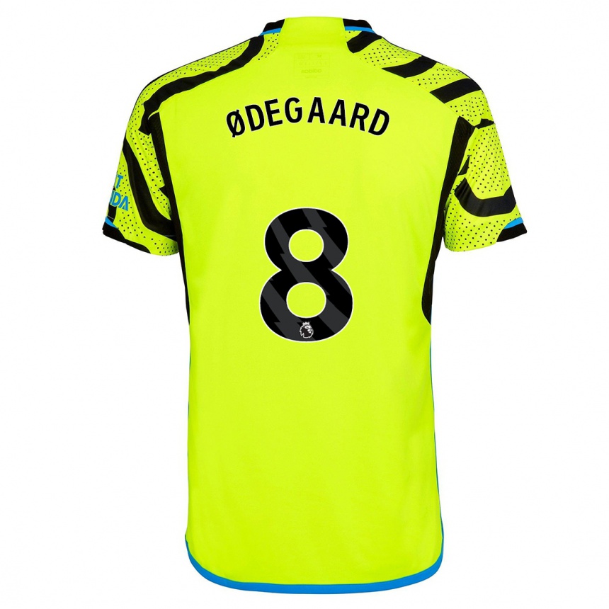 Women  Martin Odegaard #8 Yellow Away Jersey 2023/24 T-Shirt