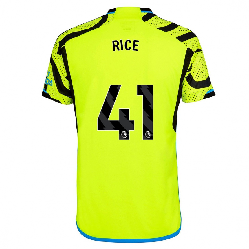 Women  Declan Rice #41 Yellow Away Jersey 2023/24 T-Shirt